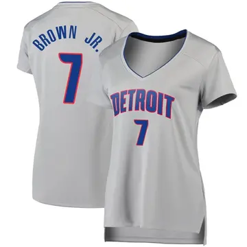 Detroit Pistons Troy Brown Jr. Silver Jersey - Statement Edition - Women's Fast Break Brown