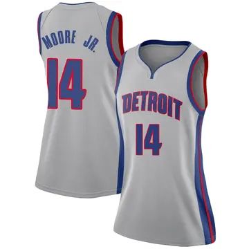 Detroit Pistons Wendell Moore Jr. Silver Jersey - Statement Edition - Women's Swingman