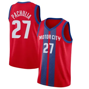 Detroit Pistons Zaza Pachulia 2019/20 Finished Jersey - City Edition - Youth Swingman Red