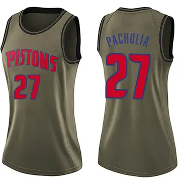 Detroit Pistons Zaza Pachulia Salute to Service Jersey - Women's Swingman Green